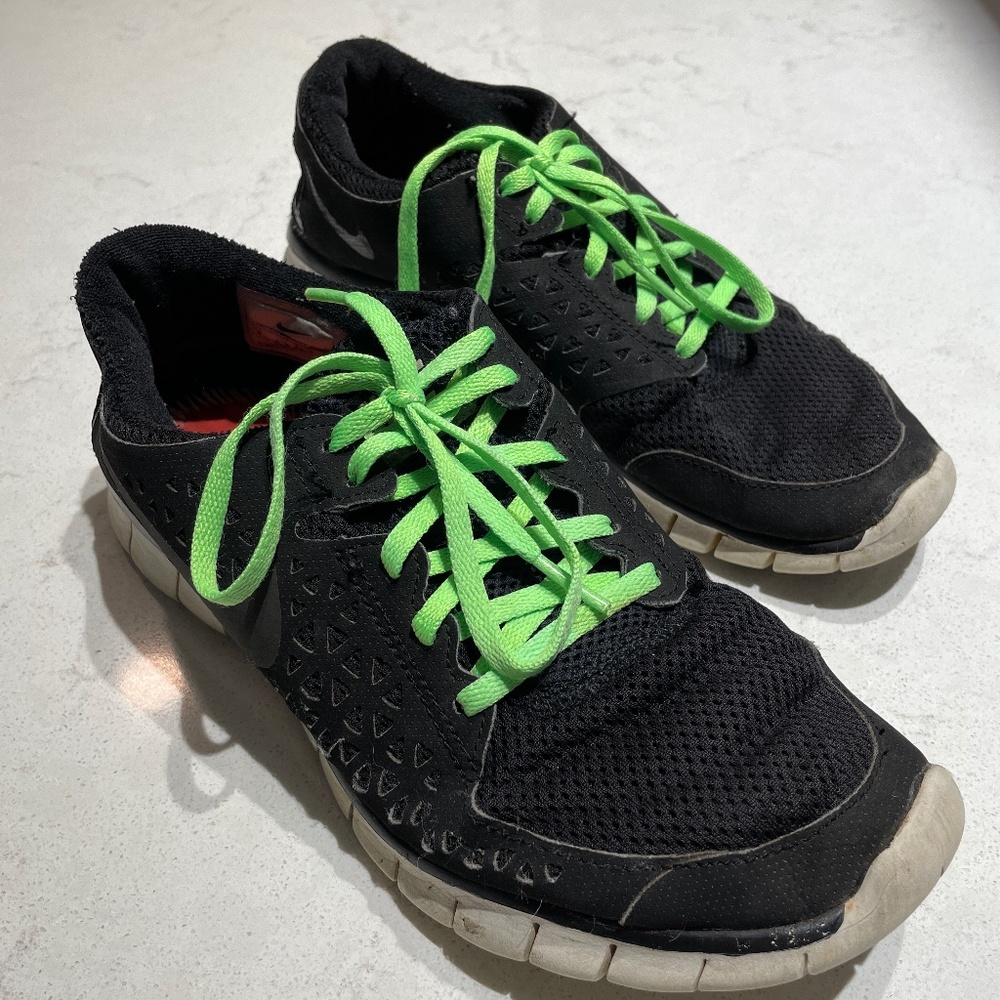 Nike Free Run - Women’s Running Shoes -  Black / Black-Anthracite-White - Size 9